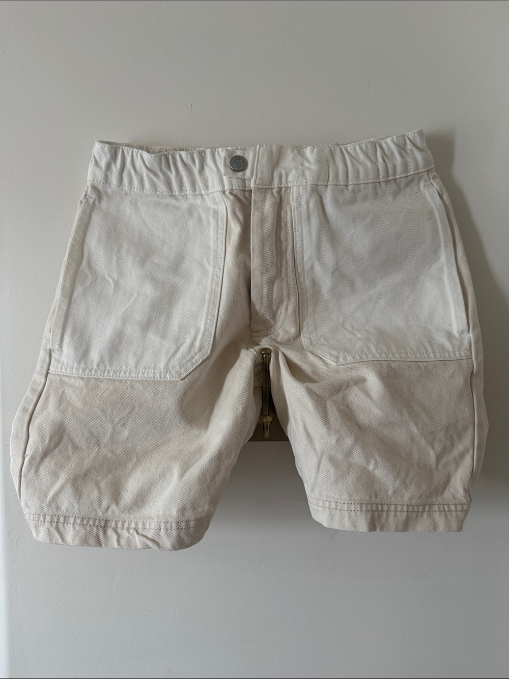 Zara Women's Flat Front Shorts in Off-White